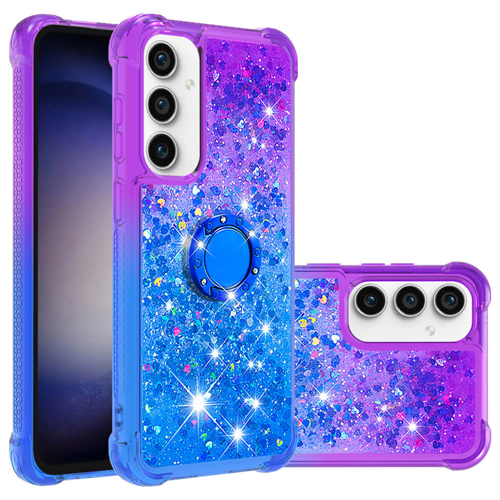 YB Quicksand Series-8 Gradient Glitter Liquid Case for Samsung Galaxy S23 FE TPU Kickstand Phone Cover YB Quicksand Series-8 Gradient Glitter Liquid Case for Samsung Galaxy S23 FE TPU Kickstand Phone Cover